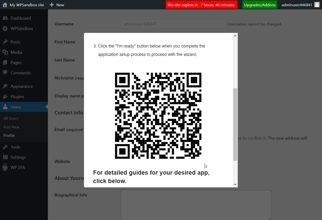 2fa plugin QR code