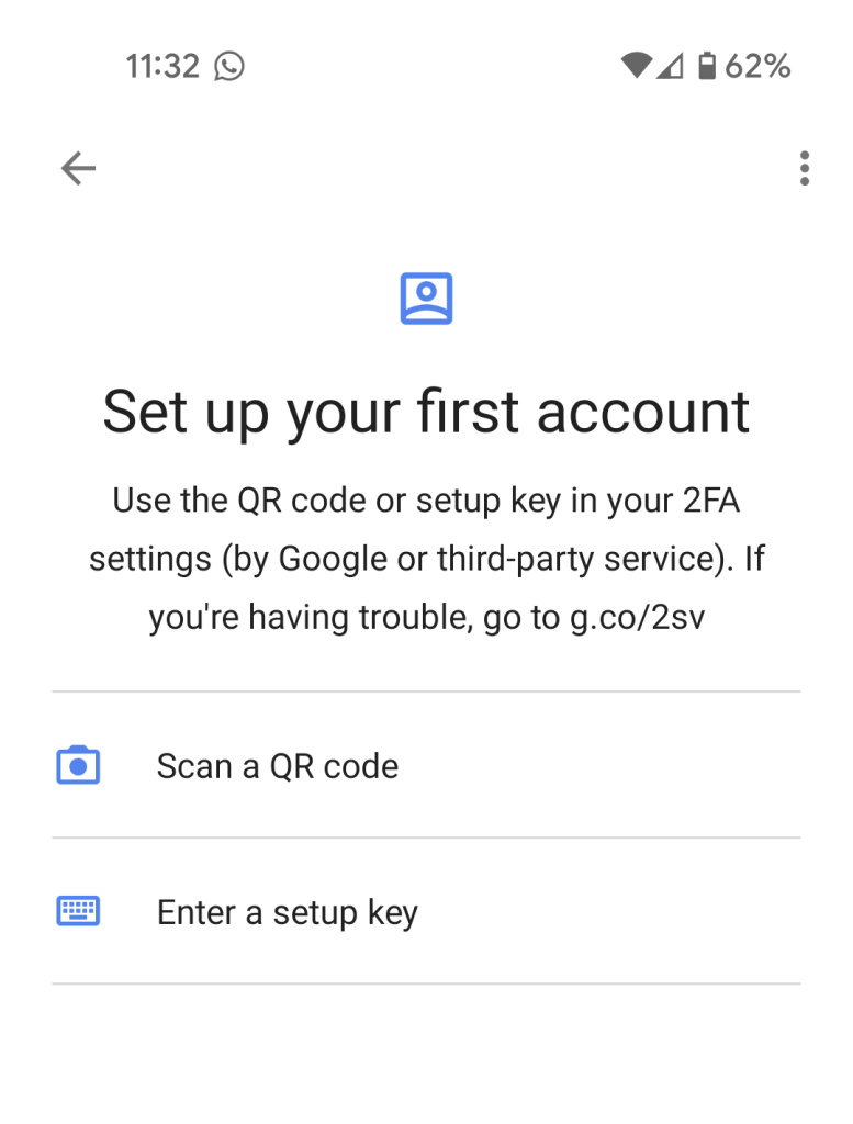 google authenticator setup