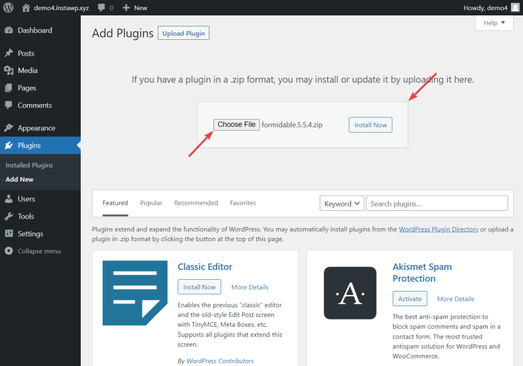 install plugins wordpress