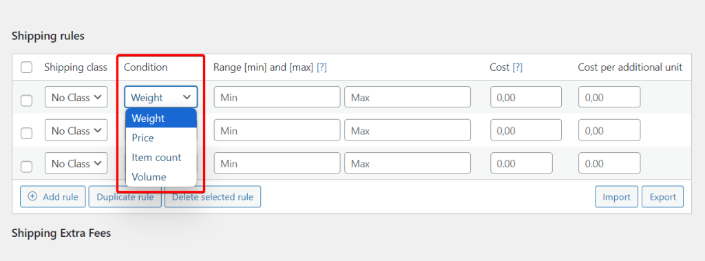 Dynamic Shipping Rate Setup