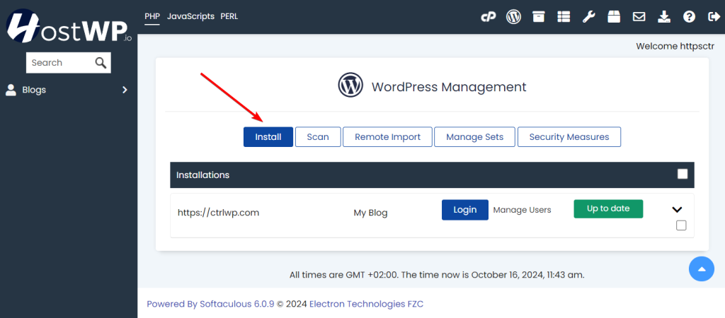 hostwp install wordpress