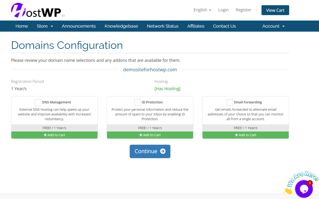 hostwp wordpress hosting free domain configurations