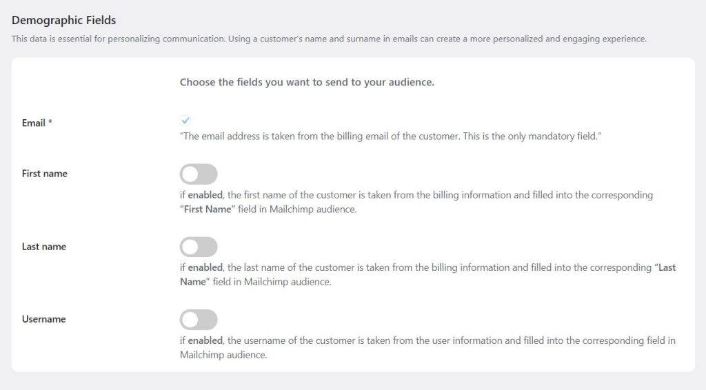 kleverlist demographic settings