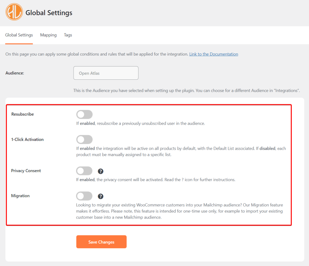 kleverlist general settings