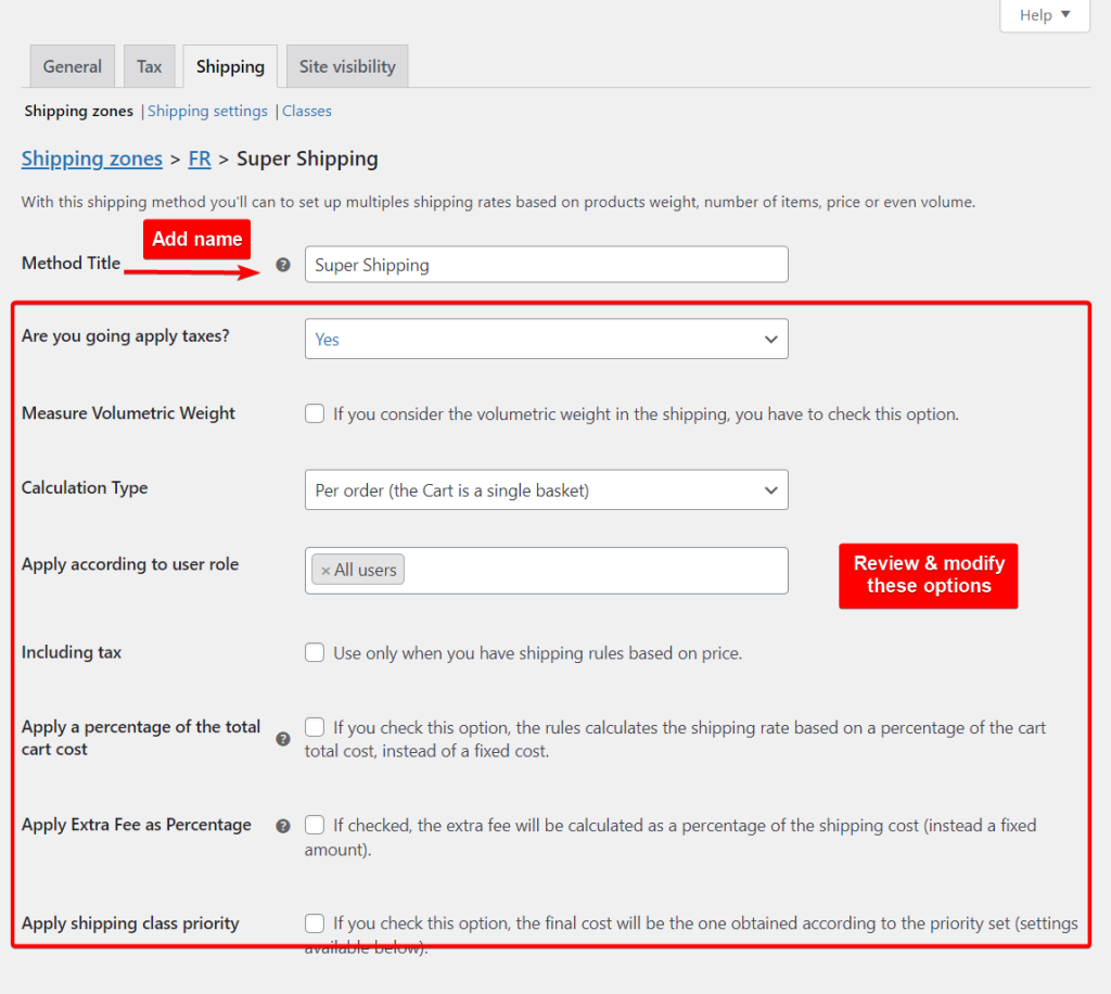 super shipping woocommerce shipping zone configurations