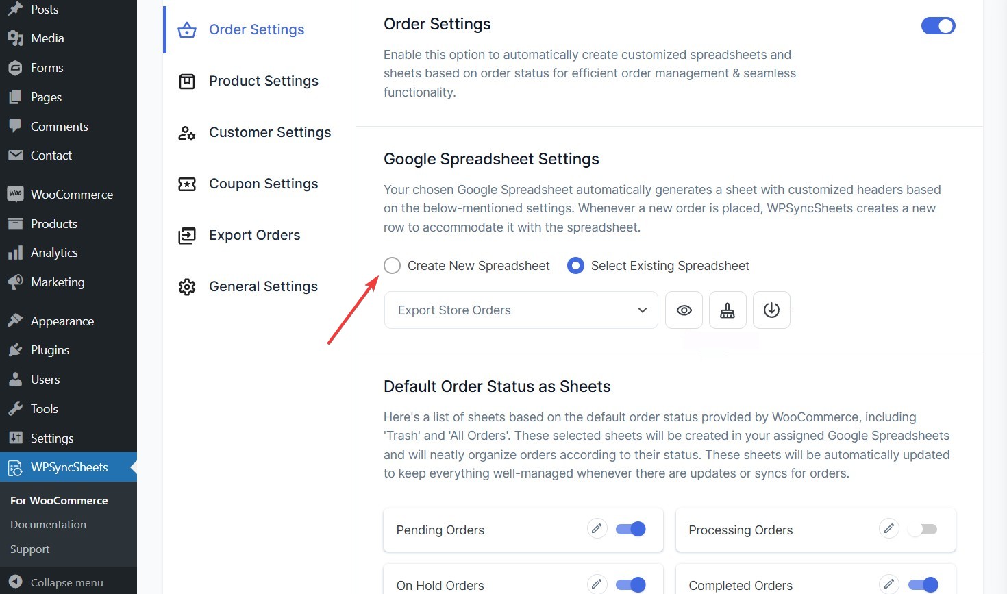 wpsyncsheets for woocommerce create google sheets