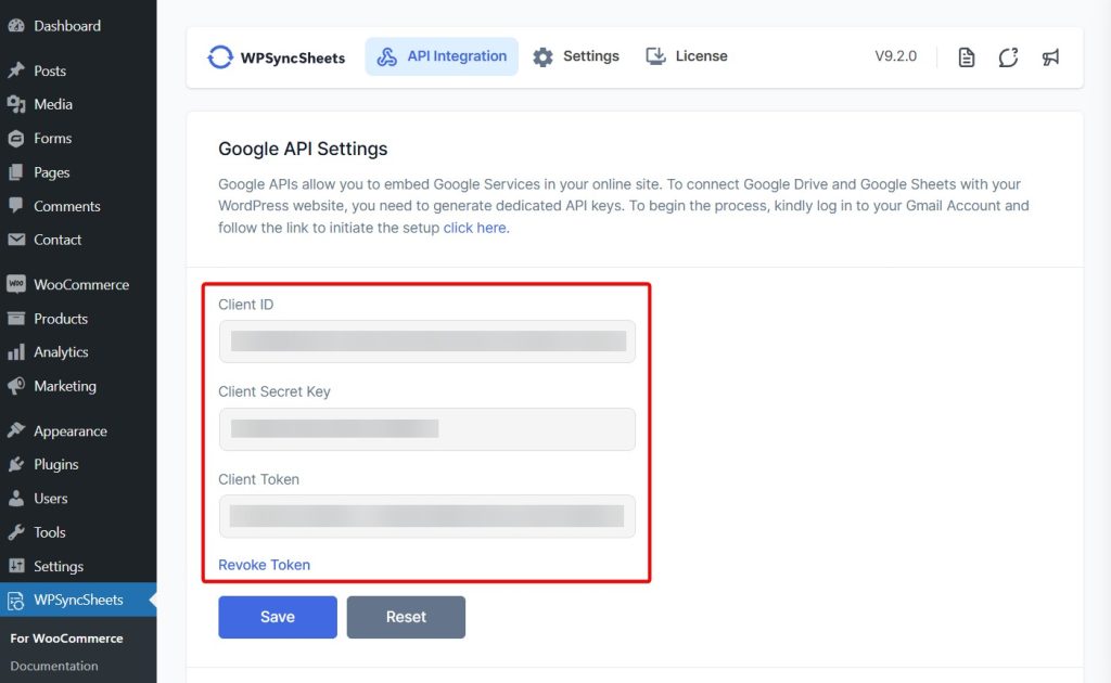 wpsyncsheets for woocommerce google api integration