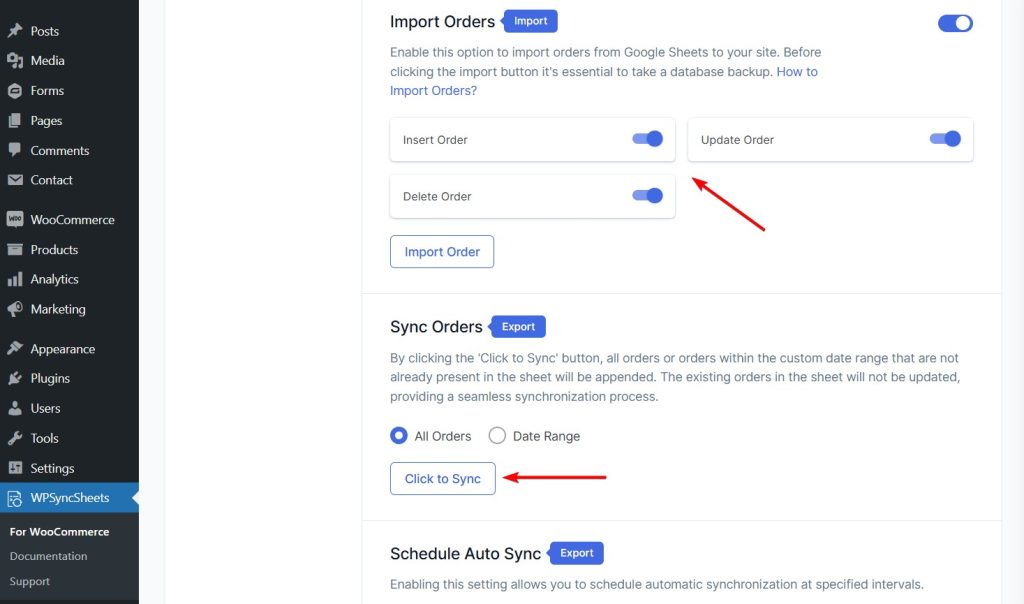 wpsyncsheets for woocommerce import and sync orders
