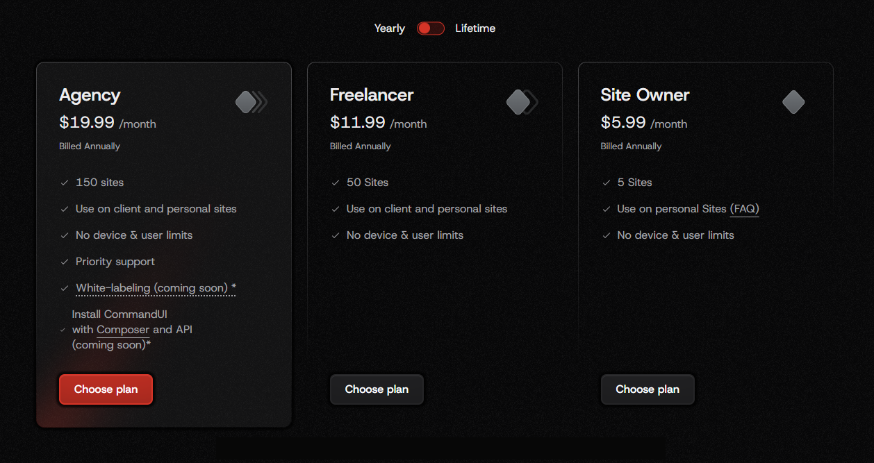commandui plugin pricing