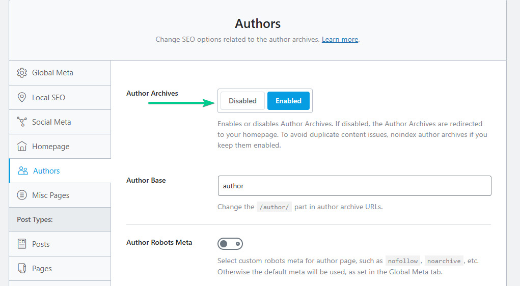disabling author archive with RankMath SEO -  wordpress login security