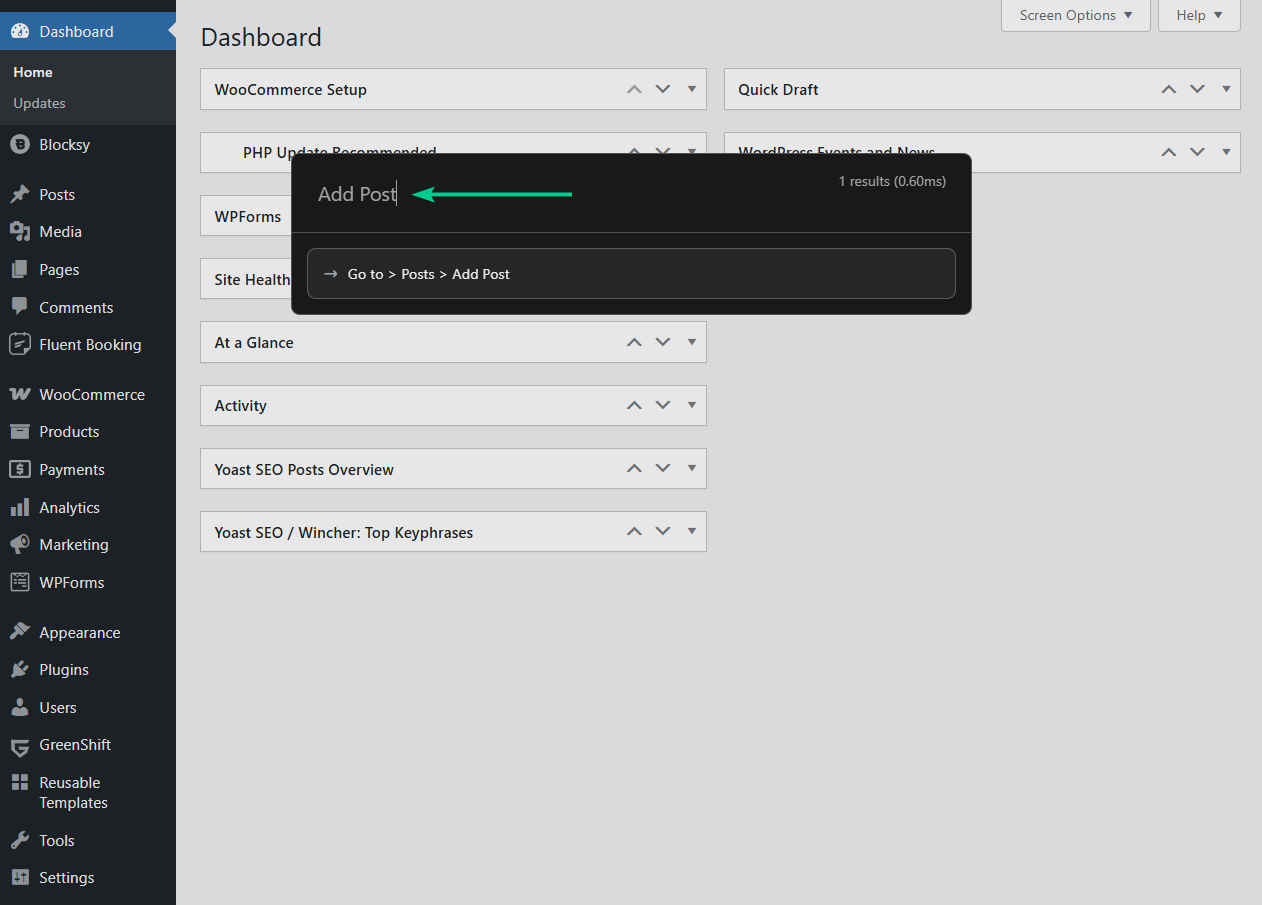 go to add post with commandui