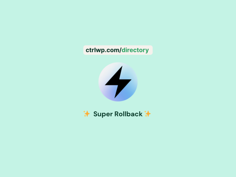 super rollback plugin - ctrlwp directory