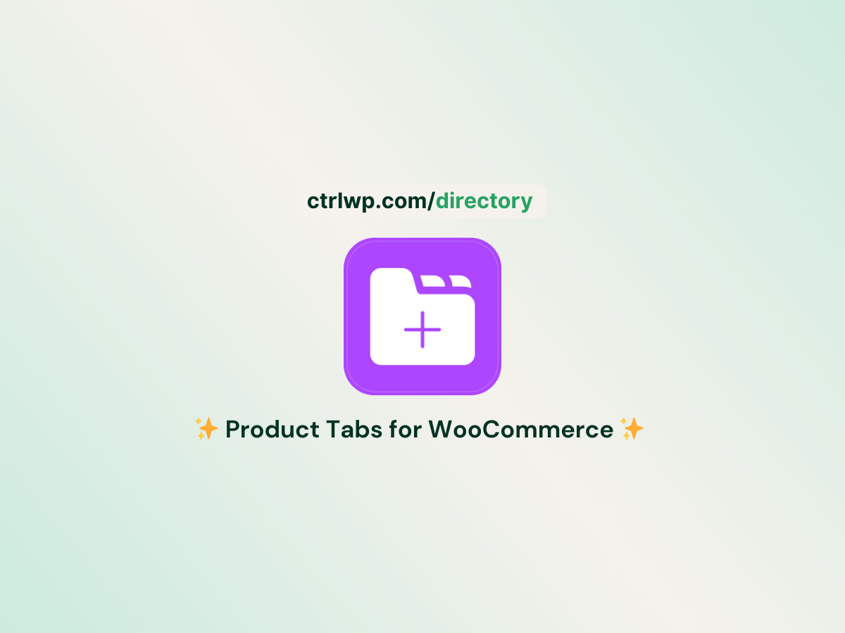product tabs for woocommerce plugin - ctrlwp directory